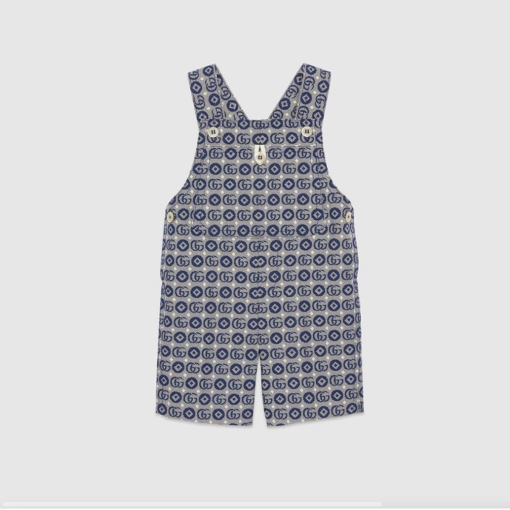 Gucci Kids' Baby Double G Jacquard Overall